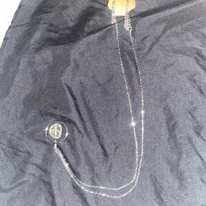 Silver Long Necklace with Pendant